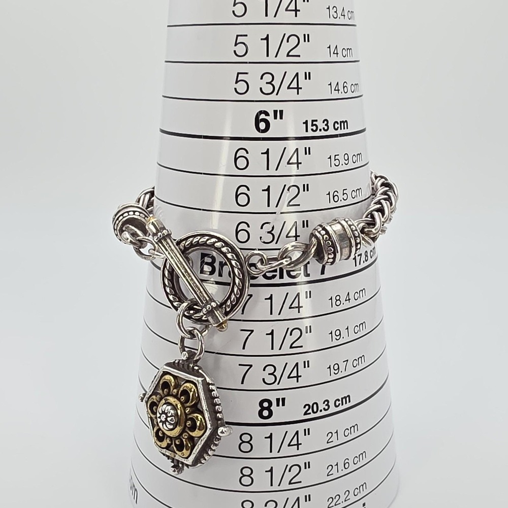 Brighton Silver and Gold Two-Tone Toggle Bracelet - Picture 7 of 8